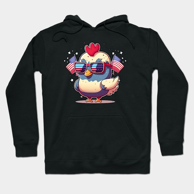 4th of July Chicken Hoodie by JayD World